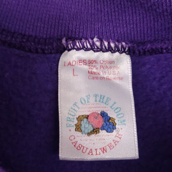 Fruit of the Loom Long Sleeve Pullover Sweatshirt Womens Size Large L Purple - Picture 3 of 9